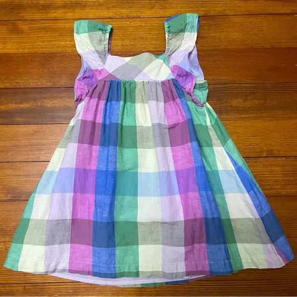 Baby GAP Linen Cotton Blend Fully Lined Spring Plaid Tank Dress Size 4 - Picture 1 of 10